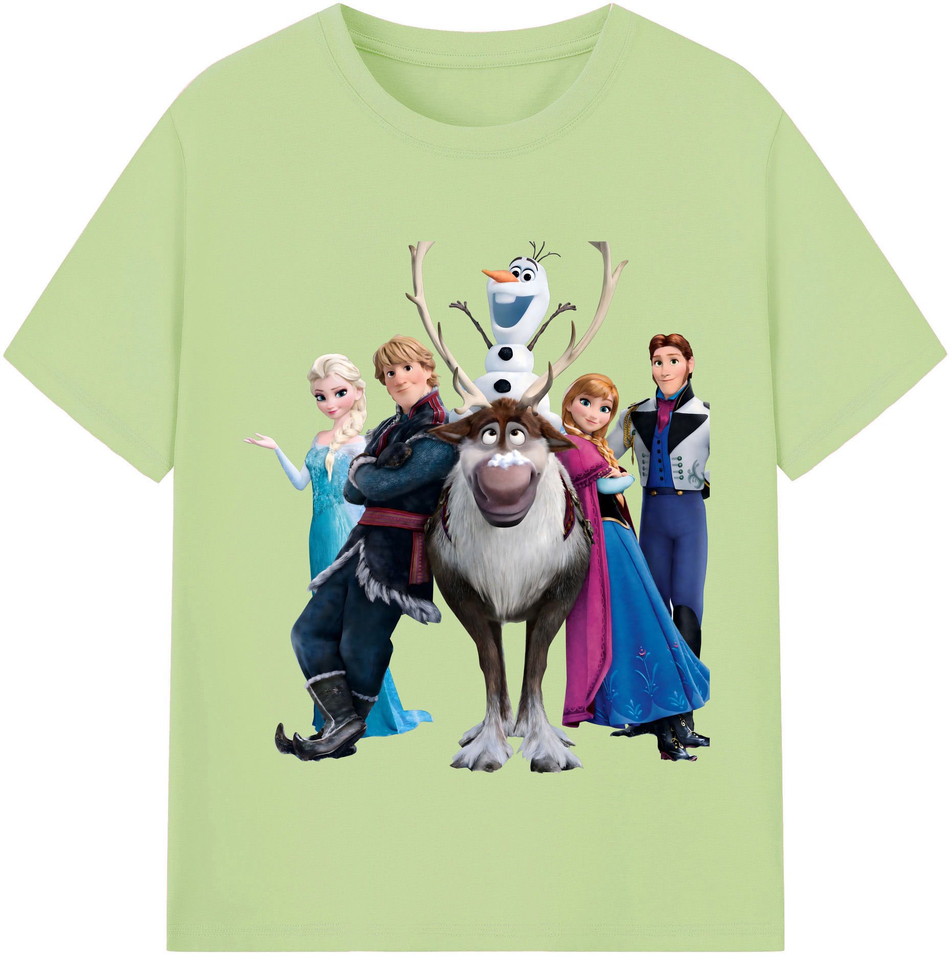 （画像用） アナと雪の女王 アンナ エルサ Frozen Anna Elsa 綿100％半袖Tシャツ（フロントプリント）